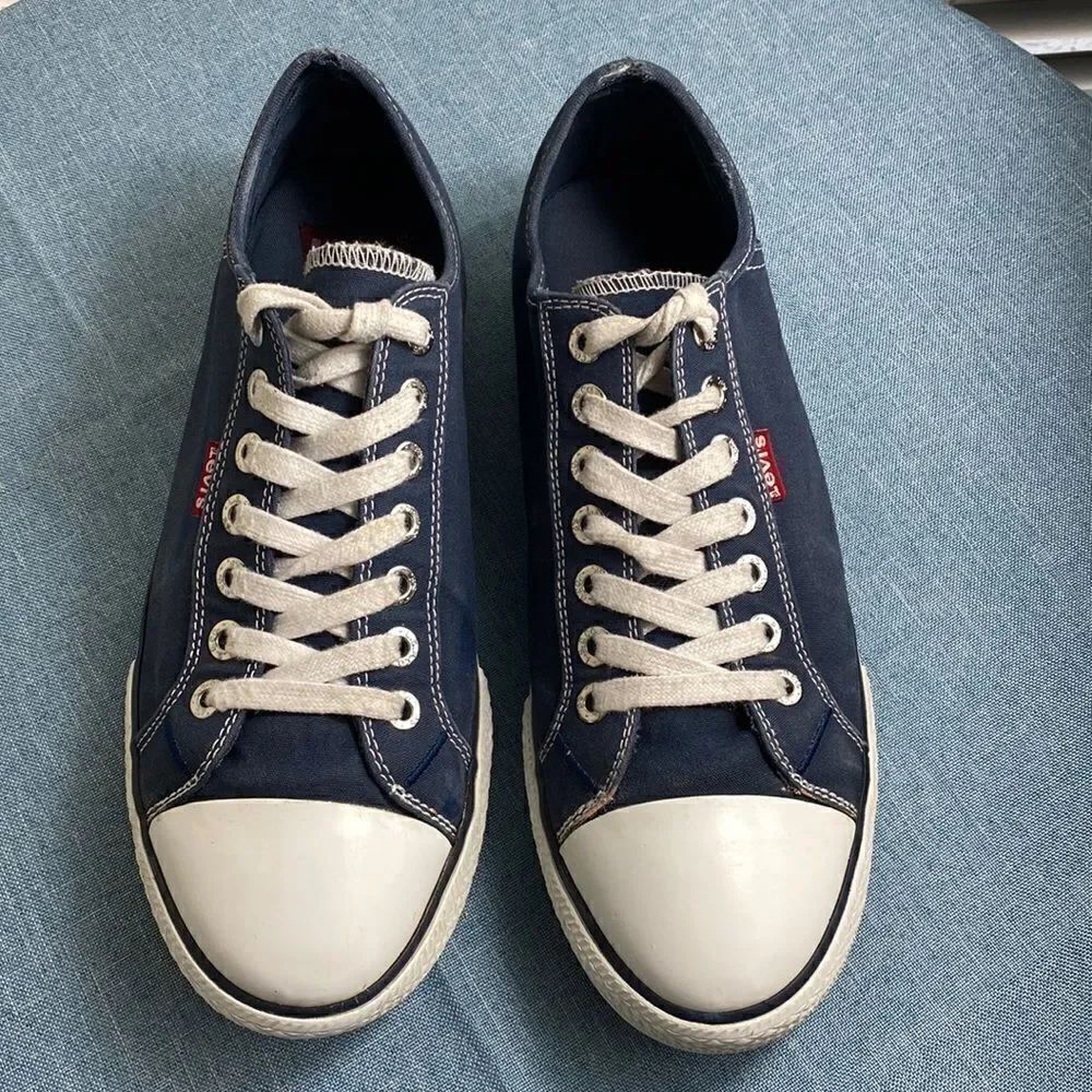 Levi's Stan Buck Sneaker White Canvas Tennis Shoes Choose Size 10